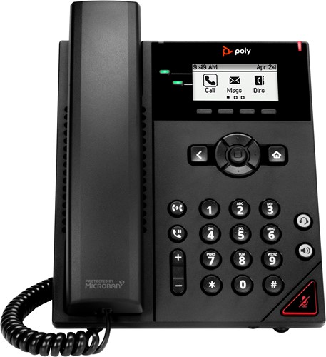 HP Poly VVX 150 2-lijns IP-telefoon met PoE-ondersteuning