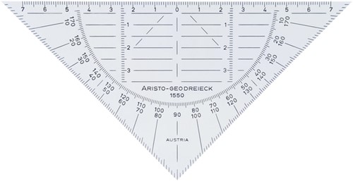Geodriehoek Aristo 1550 160mm flexibel transparant