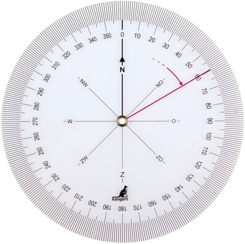 Koershoekmeter Kangaro kunststof 126mm transparant-2