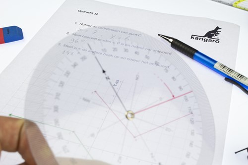 Koershoekmeter Kangaro kunststof 126mm transparant-2