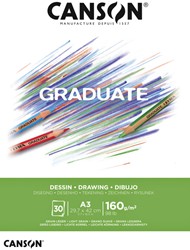 Tekenpapier Canson Graduate Drawing 30vel 160gr A3 helderwit