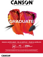 Schilderpapier Canson Graduate Oil & Acrylic 20vel 290gr A3 natuurlijk wit