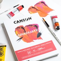 Schilderpapier Canson Graduate Oil & Acrylic 20vel 290gr A4 natuurlijk wit-2