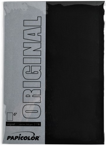 Kopieerpapier Papicolor A4 200gr 6 vel ravenzwart-2