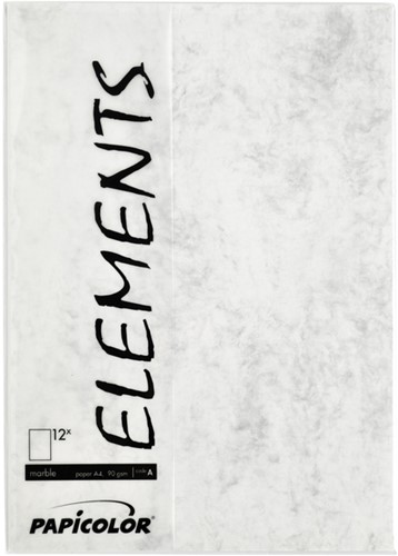 Kopieerpapier Papicolor A4 200gr 6 vel marble grijs-2