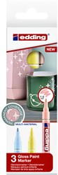 Paintmarker edding 751 op oliebasis 1-2mm pastel assorti 3 stuks