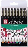 Brushstift Bruynzeel Sakura Pigma assorti 9 stuks