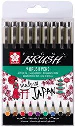Brushstift Bruynzeel Sakura Pigma assorti 9 stuks