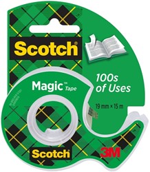 Plakband Scotch Magic 810 19mmx15m onzichtbaar + plakbandhouder
