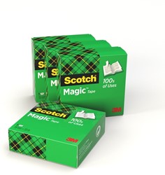 Plakband Scotch Magic 810 19mmx33m onzichtbaar transparant  4 rollen
