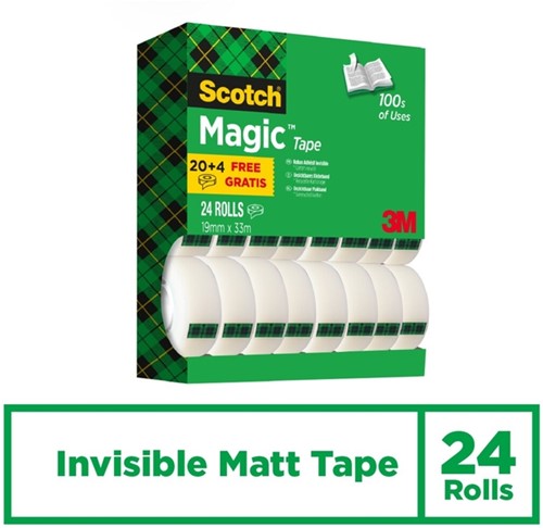 Plakband Scotch Magic 810 19mmx33m onzichtbaar mat 20+4 gratis-2