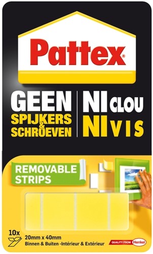 Supermontagestrip Pattex 2kg verwijderbaar 10 stuks