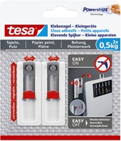 Klevende spijker tesa® kleine apparaten voor behang en pleisterwerk 0,5kg grijs-wit 2 stuks