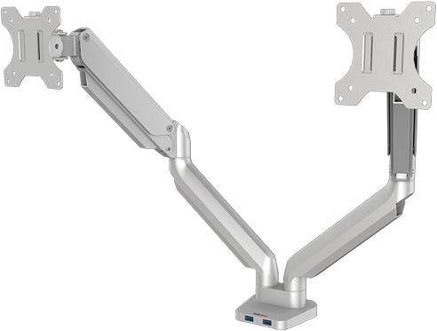 Monitorarm Fellowes Platinum Series dubbel horizontaal grijs-2
