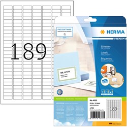 Etiket HERMA 4333 25.4x10mm A4 4725 etiketten