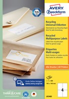 Etiket Avery LR3483 105x148mm recycled wit 400 stuks