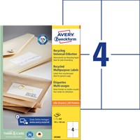 Etiket Avery Zweckform LR3483 105x148mm A6 recycled wit 400 etiketten-2