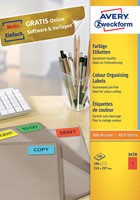 Etiket Avery 3470 210x297mm A4 rood 100 stuks