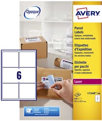 Etiket Avery L7166B-100 99.1x93.1mm blockout 600 stuks