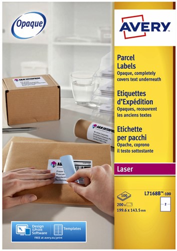Etiket Avery L7168B-100 199.6x143.5mm blockout 200 stuks-2