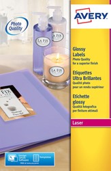 Etiket Avery L7767-40 210x297mm A4 hoogglans wit 40 stuks