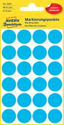 Etiket Avery 3005 rond 18mm blauw 96 stuks