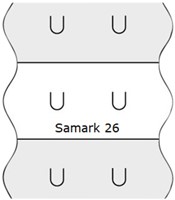 Prijsetiket 12x26mm Sato Samark wit afneembaar