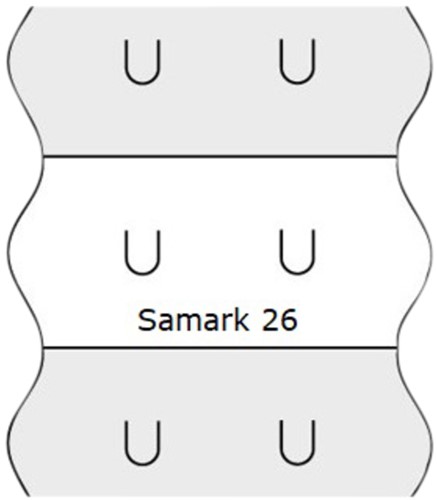 Prijsetiket 12x26mm Sato Samark wit afneembaar