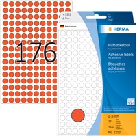 Etiket HERMA 2212 rond 8mm rood 5632 stuks-2