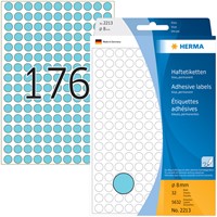 Etiket HERMA 2213 rond 8mm blauw 5632 stuks-3