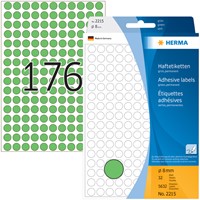 Etiket HERMA 2215 rond 8mm groen 5632 stuks-3