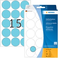 Etiket HERMA 2273 rond 32mm blauw 480 stuks-2