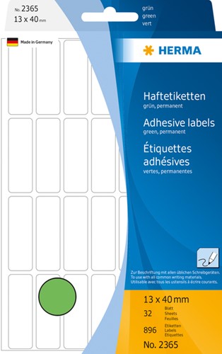 Etiket HERMA 2365 13x40mm groen 896 stuks