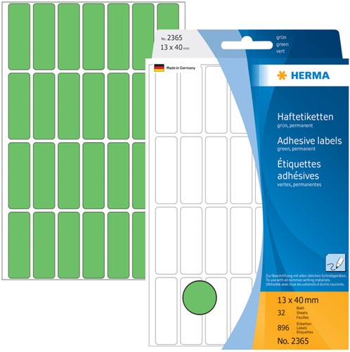 Etiket HERMA 2365 13x40mm groen 896stuks-2