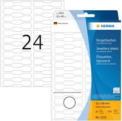 Etiket HERMA 2510 10x49mm wit 576 etiketten