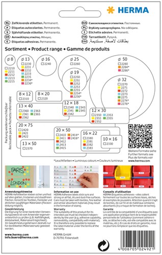Etiket HERMA 2492 52x82mm rood 128 stuks-1
