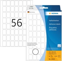 Etiket HERMA 10603 12x18mm verwijderbaar wit 1344 stuks