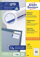 Etiket Avery 3421 70x25.4mm wit 3300 stuks