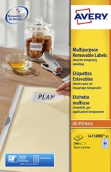 Etiket Avery L4732REV-25 35.6x16.9mm wit 2000 etiketten