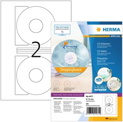 Etiket HERMA 4471 CD 116mm wit opaqua 200 stuks