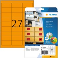Etiket HERMA 5141 63.5x29.6mm neon oranje 540 stuks