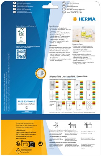 Etiket HERMA 5148 210x297mm A4 fluor geel 20 stuks-2