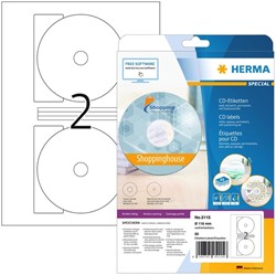 Etiket HERMA 5115 CD 116mm wit 50 stuks