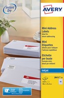 Etiket Avery J8651-25 38.1x21.2mm wit 1625 etiketten