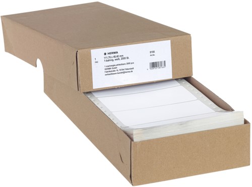 Etiket HERMA 8166 111.7x48.4mm 1-baans wit 2000stuks