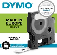 Labeltape Dymo LabelManager D1 polyester 12mm zwart op wit 10 stuks-1