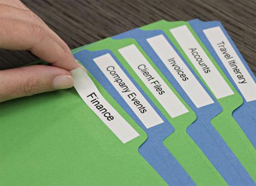 Labeltape Dymo LabelManager D1 polyester 12mm zwart op wit 10 stuks-11