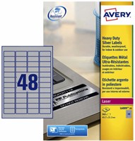 Etiket Avery L6009-20 45.7x21.2mm zilver 960 etiketten