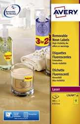 Etiket Avery L7670-25 63.5mm rond neon geel 300 stuks
