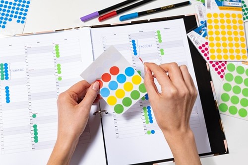 Etiket HERMA 1856 rond 13mm roze 240 etiketten-2